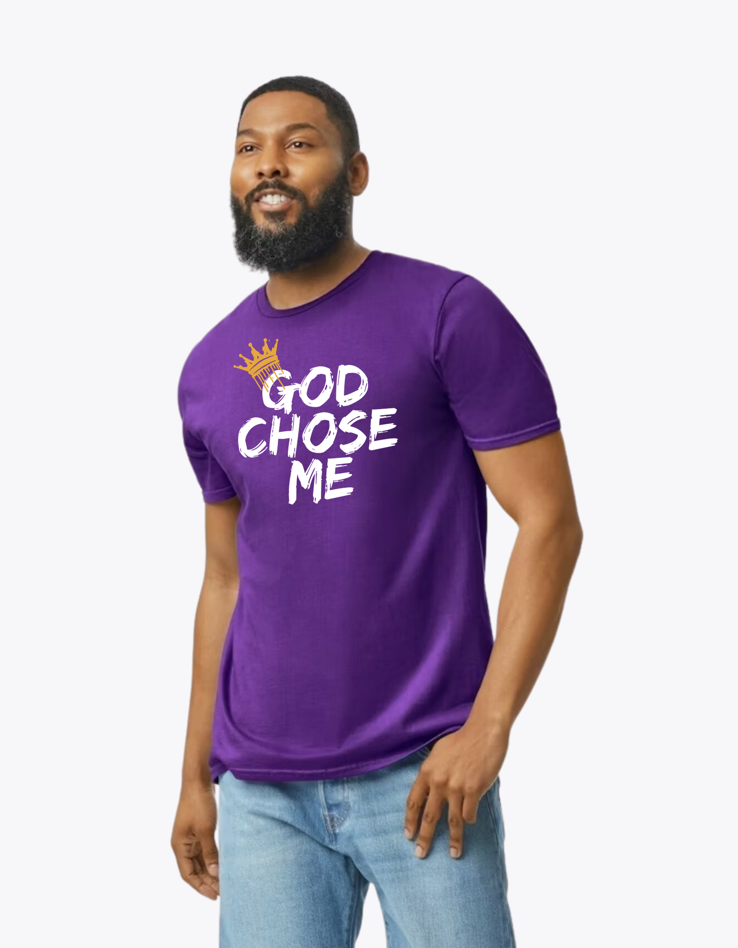 Clearance Tee – Only 1 Left (Size: L) - Purple - God Chose Me - FINAL SALE
