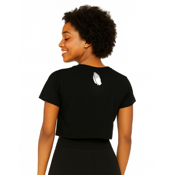 Yoga Is For Everybody Crop Tee – Black