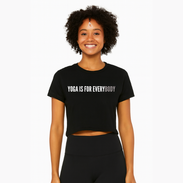 Yoga Is For Everybody Crop Tee – Black