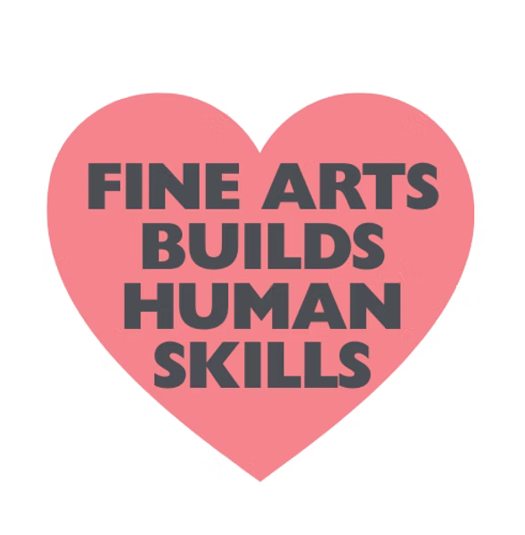 "Fine Arts Build Human Skills" Heart 3" Buttons  — Bundle of 10
