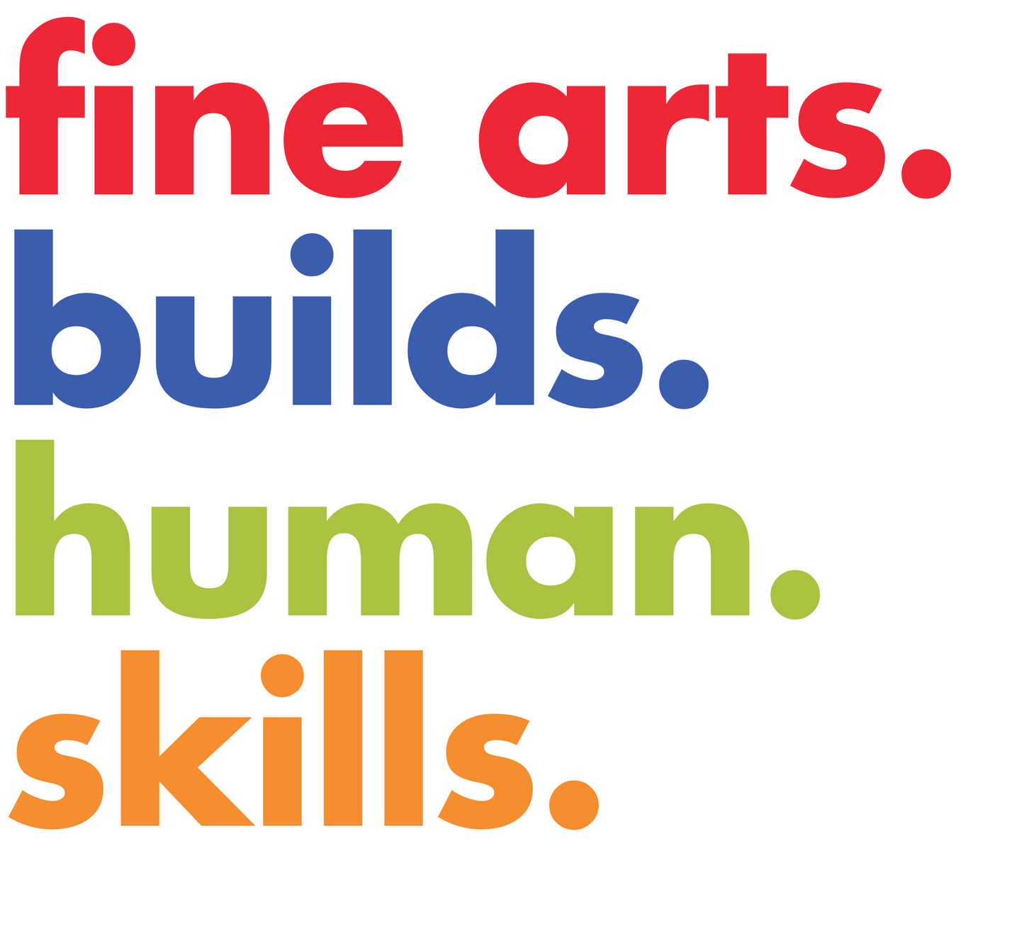 Fine Arts Builds Human Skils - White 2" Stickers  — Bundle of 10
